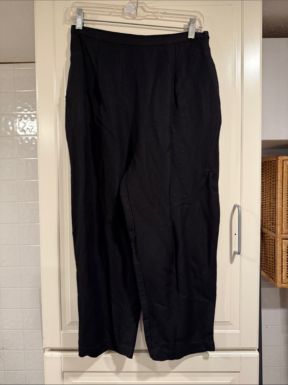 Dressbarn Black Casual Trousers size medium 7:23 linen blend